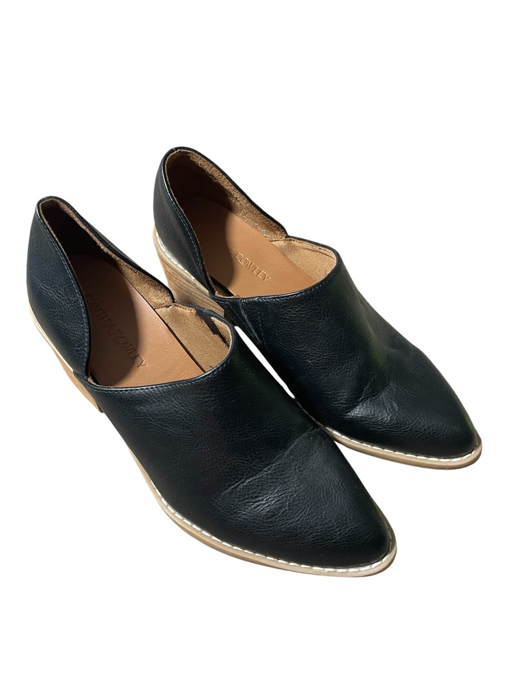 Y8- Eddie Cynthia ROWLEY Black Pointed Mule Heels - Women